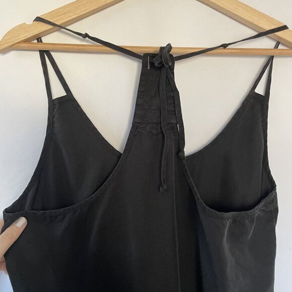 Athleta Black Sleeveless Dress M pockets drawstring waist casual atheltic dress - Picture 5 of 8